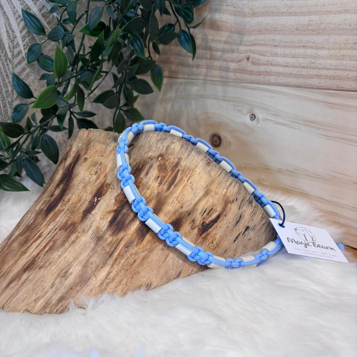 Collier anti-tiques naturel - Bleu clair
