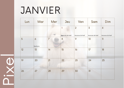 Calendrier photo 2026