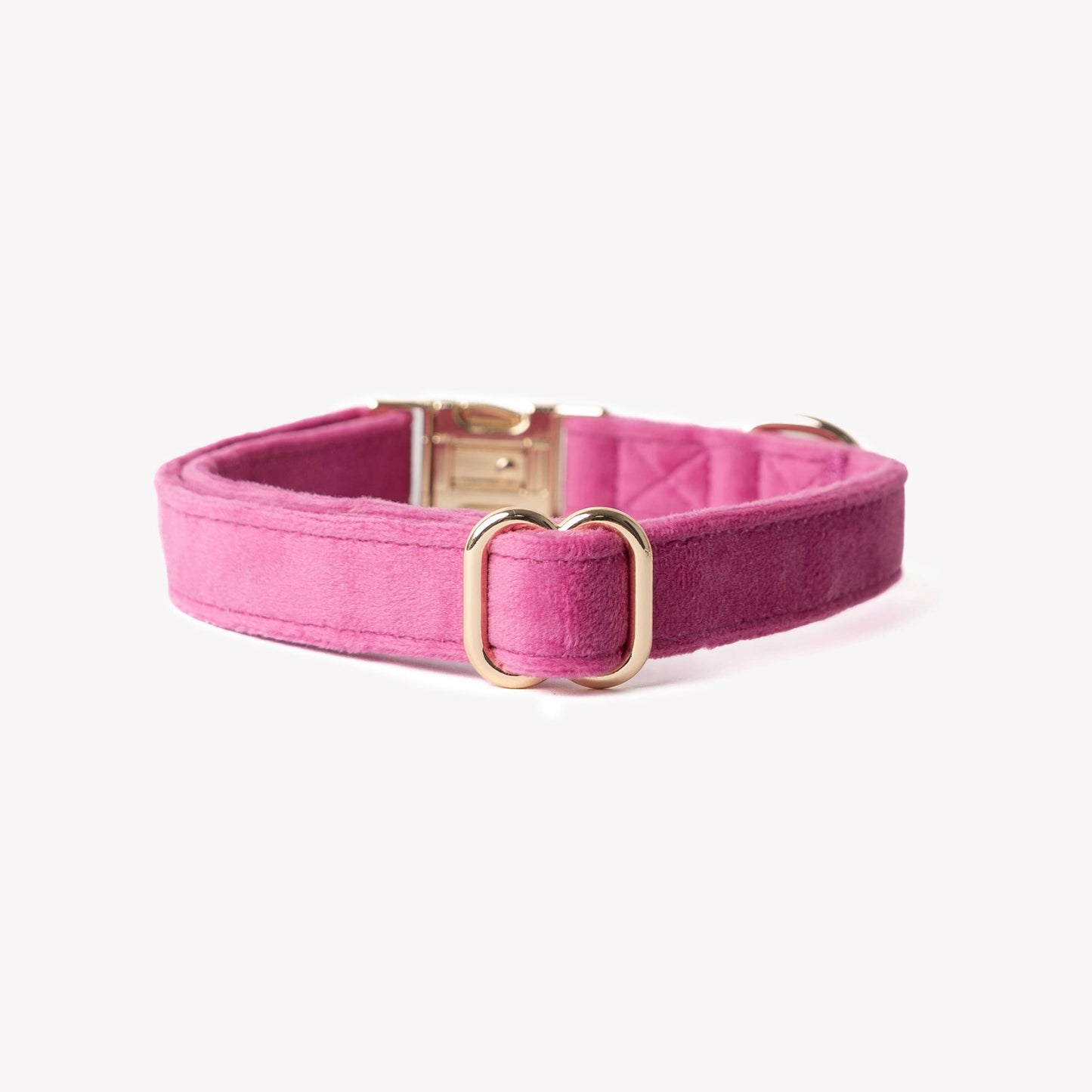 Collier pour chien en velours  - 'Magenta'