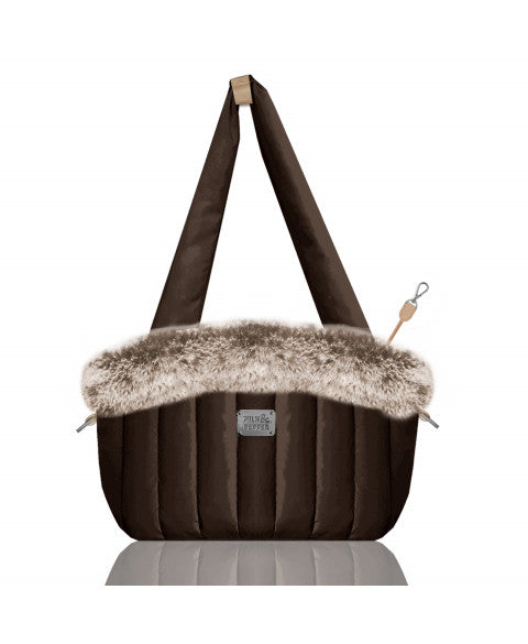 Sac Nanouk chocolat – sac de transport pour chien | Milk & Pepper